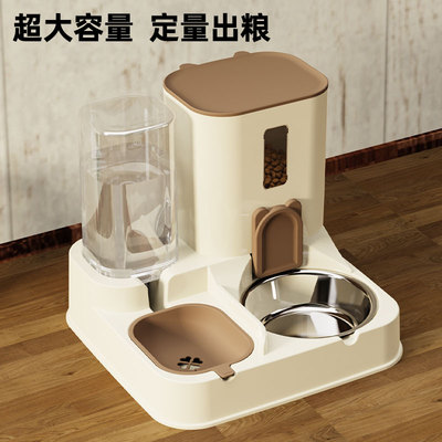 猫碗猫食盆狗碗自动喂食一体机