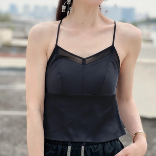 冰丝V领交叉美背露背一体无钢圈内衣百搭背心吊带 丽维夏新款