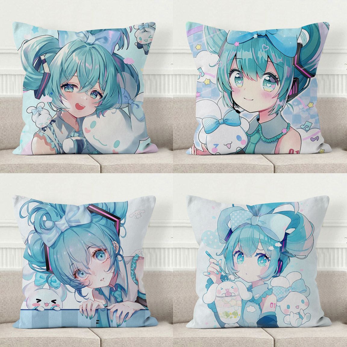 初音未来三丽鸥玉桂狗初音miku抱枕玩偶可爱卡通枕头动漫生日礼物
