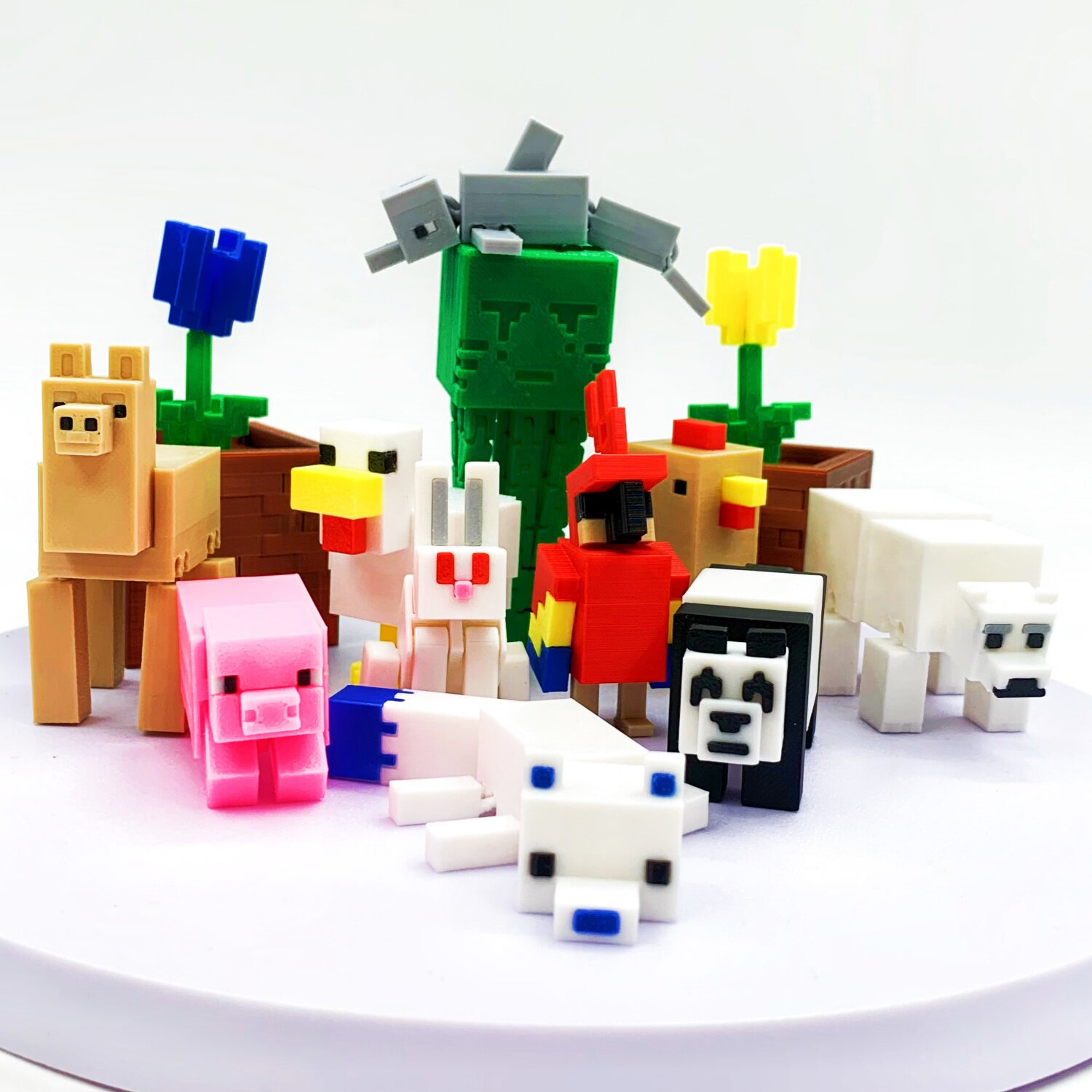 3D打印像素风装饰摆件仿真我的世界游戏周边动物模型家居摆件玩具