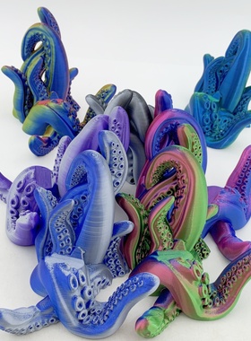 跨境爆款3D打印章鱼触手支架追剧解放双手神器游戏手柄支架摆件