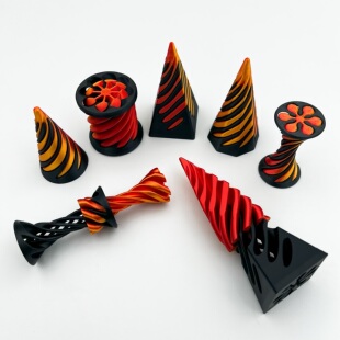 3D打印解压益智玩具叠叠乐金字塔小蛮腰圆柱螺旋拼插圆锥体摆件