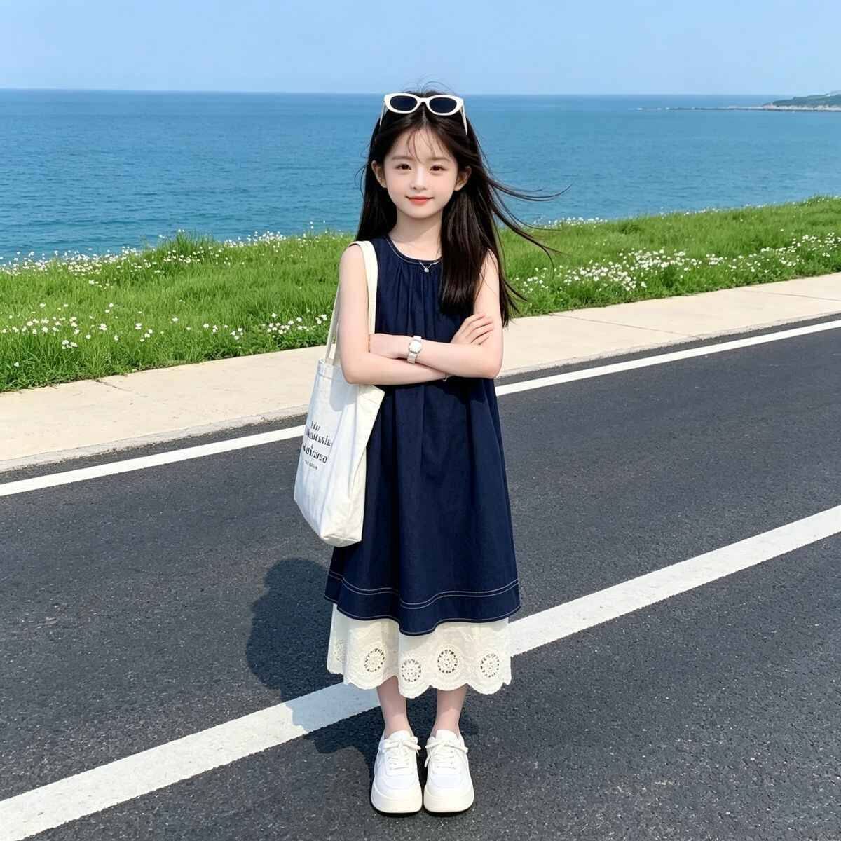 女童连衣裙夏装2026新款儿童洋气无袖背心裙夏季女孩韩系洋气裙子