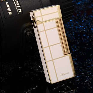 原装打火机 充气朗声侧滑轮纯铜气体创意个性定制刻字送男生礼物