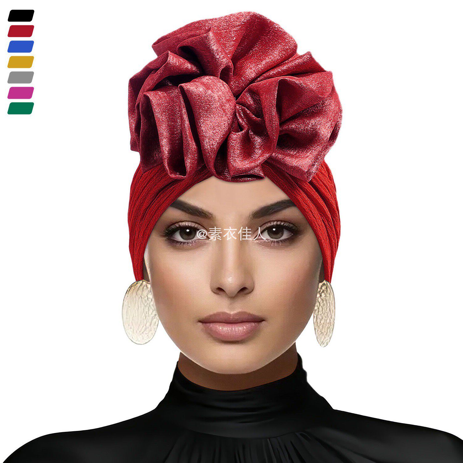 欧美时尚小众套头帽子大花设计非洲包头帽头饰百搭中东头巾帽 hat,服饰配件/皮带/帽子/围巾,帽子,淘宝优惠券,粉丝福利购,淘宝优惠卷