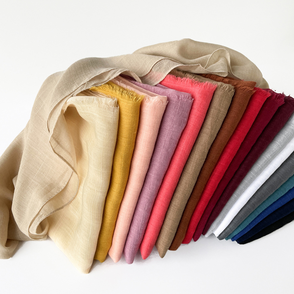 马来西亚春秋薄款围巾纯色长款欧美ins风披肩透气围脖女围巾scarf