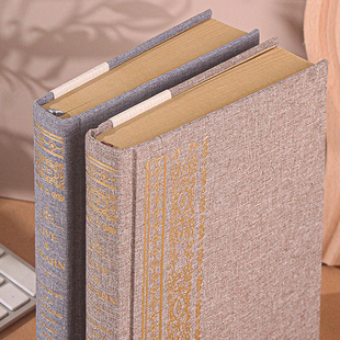 联华布面笔记本A5牛皮纸空白内页精装本系列商务办公用加厚硬抄本复古烫金本记事本工作成人日记本