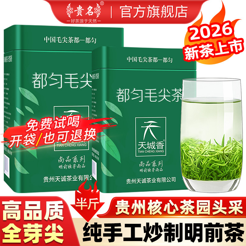 贵州绿茶特级明前都匀毛尖茶2026新茶嫩芽手工春茶浓香型茶叶250g