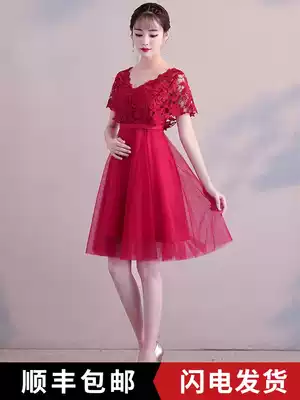 Large size toast fat mm bride 2021 New pregnant women high waist belly red wedding dress usually wear