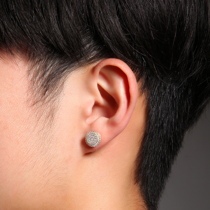 ins风嘻哈925银10mm夜店网红耳钉