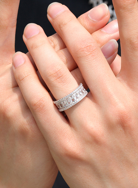 欧美嘻哈戒指男潮街头镶钻夸张