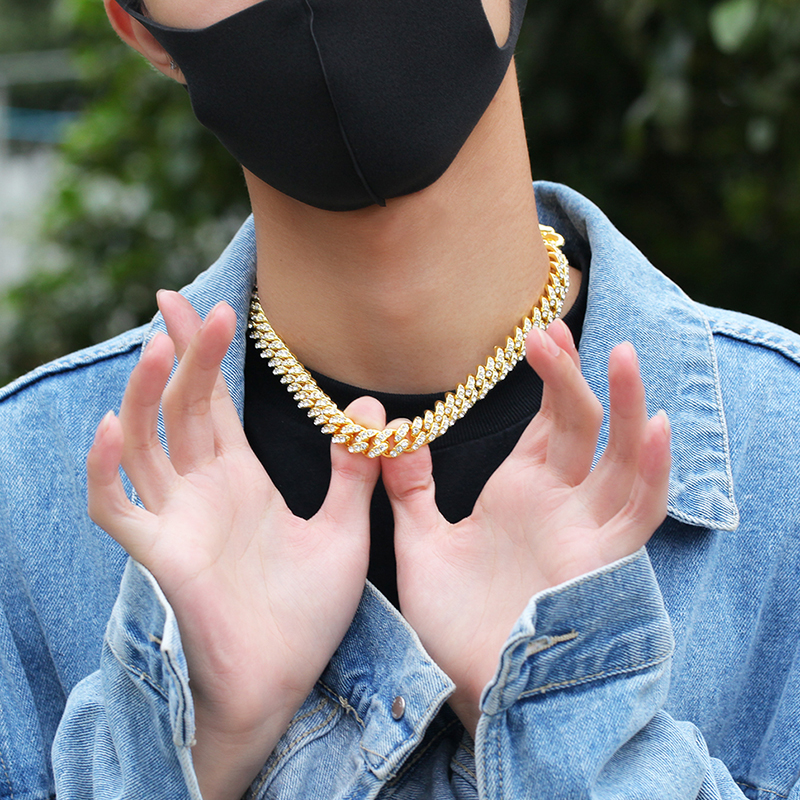 ins嘻哈欧美古巴链男网红同款