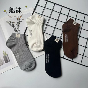 轻奢潮牌高品质纯色竖条纹布标双针中高筒及膝潮袜子小腿堆堆袜