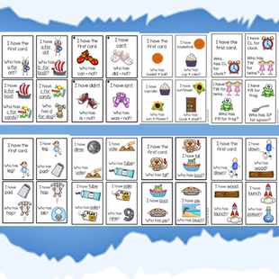 英语问答卡phonics自然拼读闪卡课堂趣味CVC Words单词卡片电子版