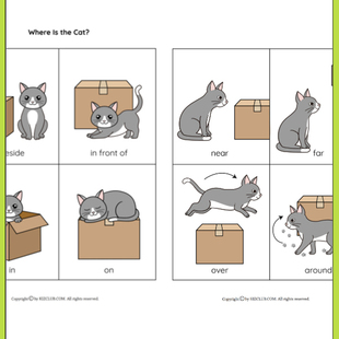 小学英语启蒙素材趣味英语语法方位介词素材教具练习题纸电子版档