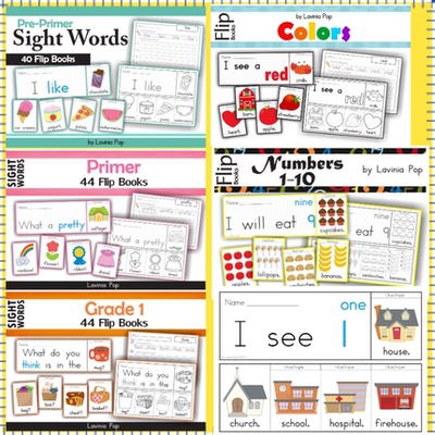 Sightwords高频词翻翻书涂色本粘贴高清Flip books手工书电子版