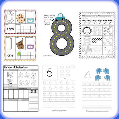 Math Homework幼儿园数学作业纸0-10认知涂色描红游戏轨道电子版