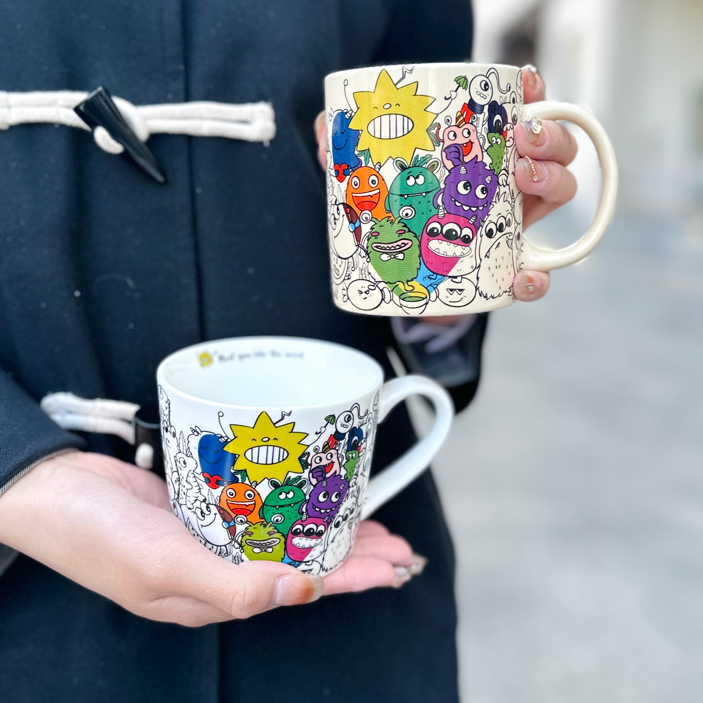 涂鸦马克杯学生实用生日礼物陶瓷水杯送男友可爱卡通礼盒伴手礼