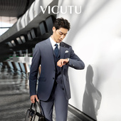 小蓝西二代 西装 套装 男商务休闲外套结婚西服套装 商务通勤外套