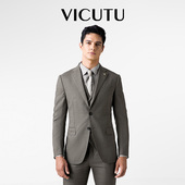 西服羊毛外套商务正装 VICUTU 威可多男士 上衣新郎结婚礼服职业