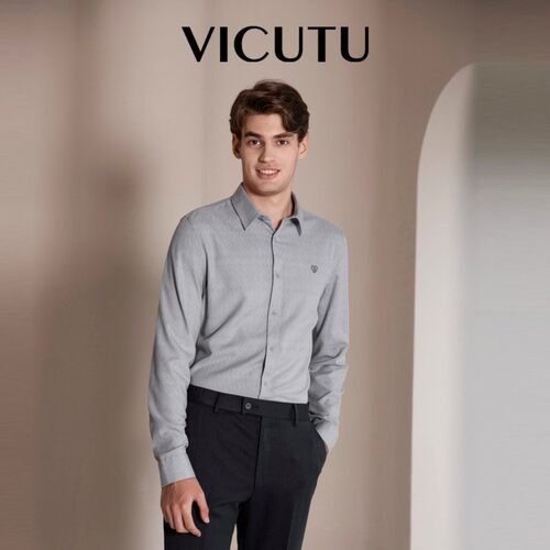 VICUTU威可多男士长袖衬衫秋季商务通勤休闲百搭衬衣