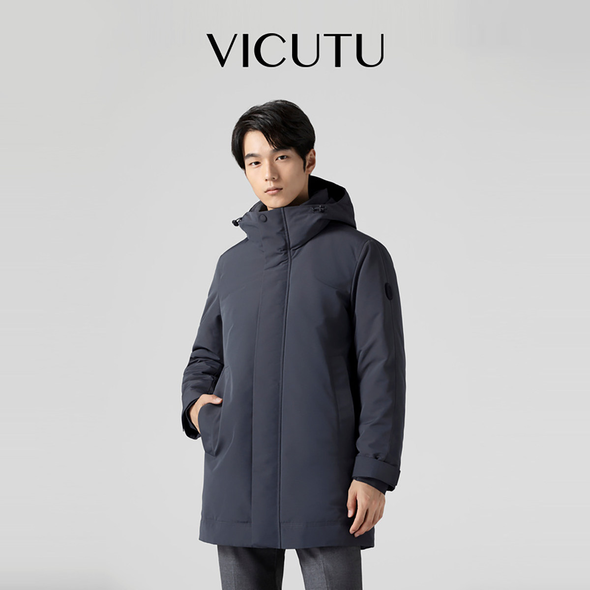 【反季清仓】VICUTU威可多羽绒服男款冬季中长款通勤百搭鹅绒服