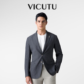 西装 休闲西服百搭冷灰色休闲修身 外套 男士 VICUTU威可多年新款