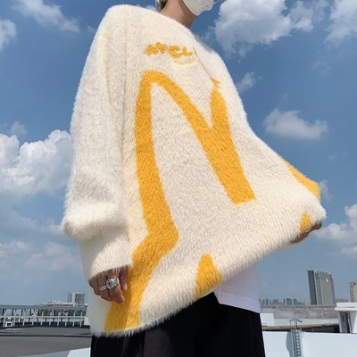 马海毛毛衣男高级感慵懒风针织衫