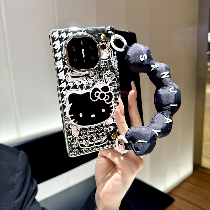 卡通创意支架适用华为matex7手机壳折叠屏电镀新款matax6典藏版外壳metex5套中轴保护高端皮纹metax3个性女款