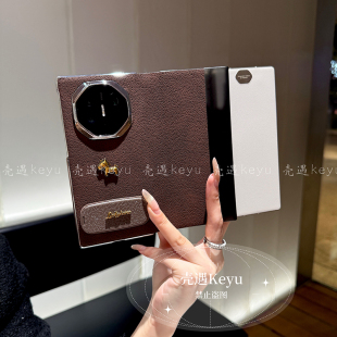 马年适用华为matext手机壳新款折叠屏matexts非凡大师matax6典藏版外壳metex5套matex7翻盖中轴皮纹metax3女