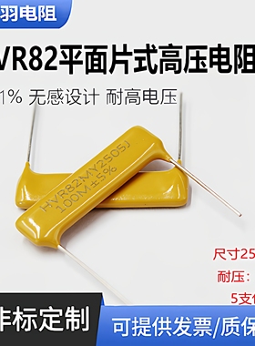 HVR82平面片式25X5玻璃釉膜100M200M300M500M1G1M5MF高压无感电阻
