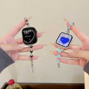 Fit4金属watch 时尚 适用华为fit3手表带新款 fit2爱心链fit女生夏季 fit3智能运动手表带高颜值 new雅致款 watch