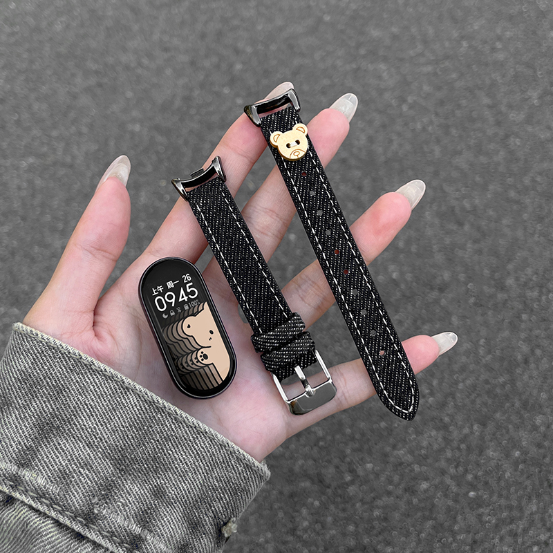 帆布复古牛仔psnld小米手环9表带