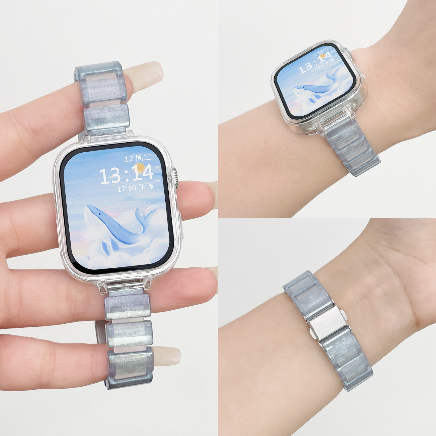 适用红米watch6手表带夏季新品树脂间硅胶小米手环10pro表带女生8/9pro小米redmiwatch5/4运动表链时尚青春版