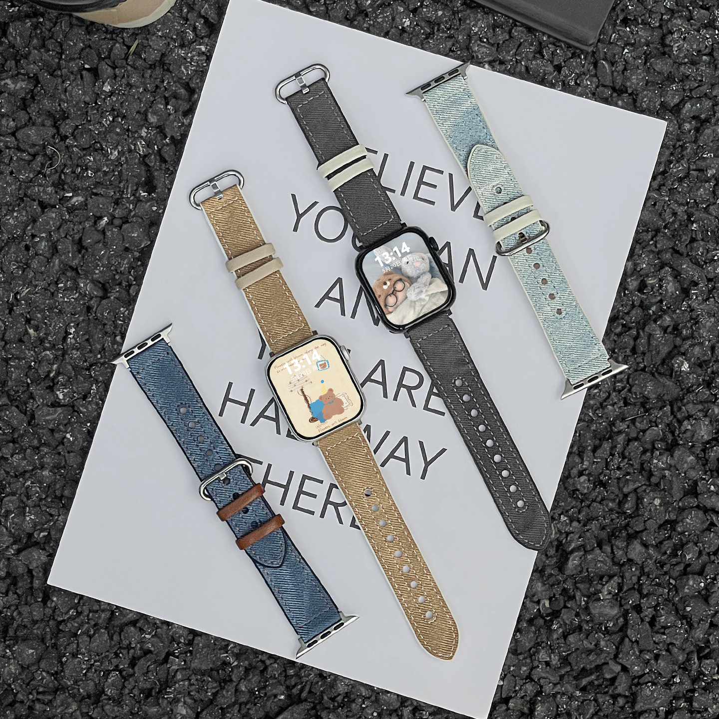 苹果手表表链牛仔皮psnld