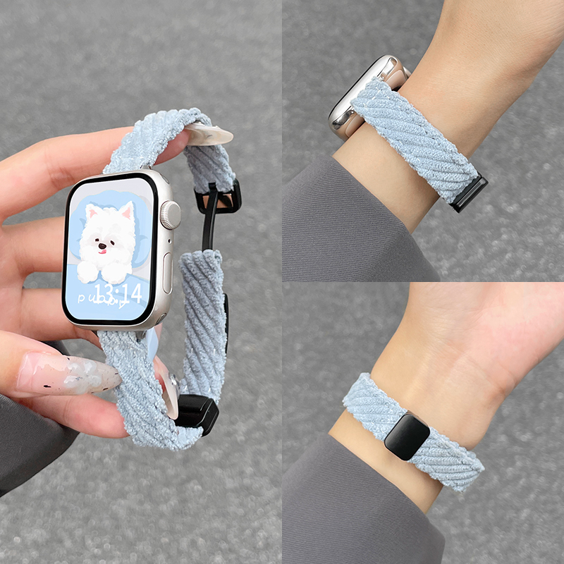 psnld适用华为手环watch Fit2表带Fit4新款watchfit3智能运动手环针织磁吸灯芯绒时尚/雅致/new秋冬女生表带