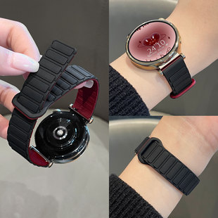 高级小众新款 甲磁吸硅胶s4sport智能watchS2腕带秋冬color2运动版 女表41mm s5手表装 适用小米watchs4表带新款