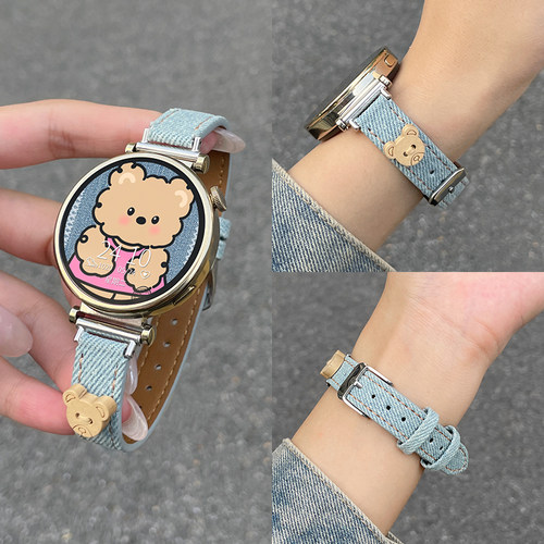 复古牛仔psnld华为gt5表带