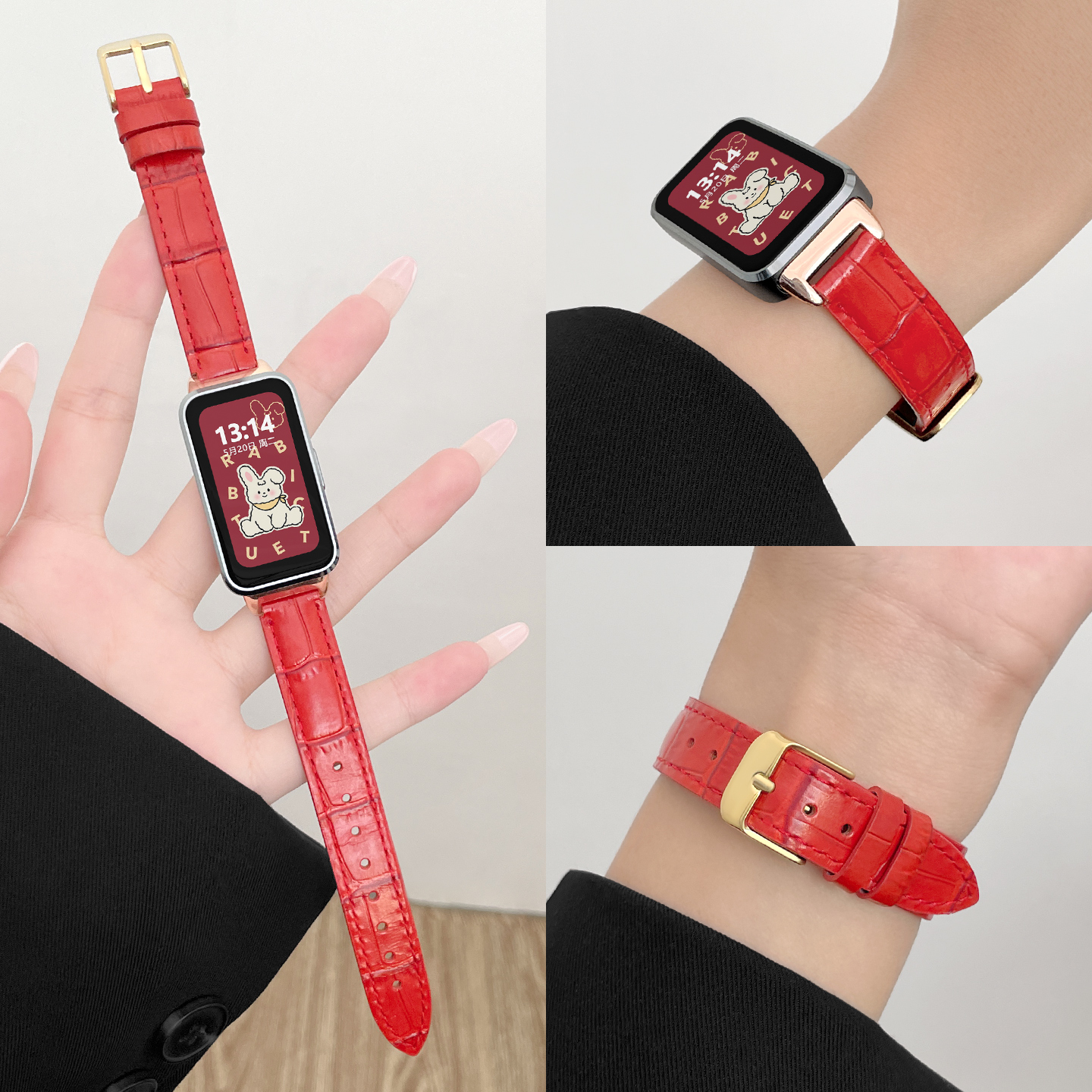 band10-9表带真皮竹节纹psnld