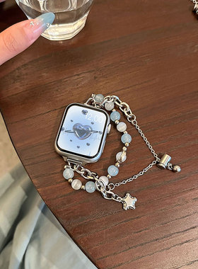 适用OPPO watchX手表4pro表带X2mini女生双链猫眼石手链oppo watch3pro智能运动se手表夏天2高级46/41mm表链