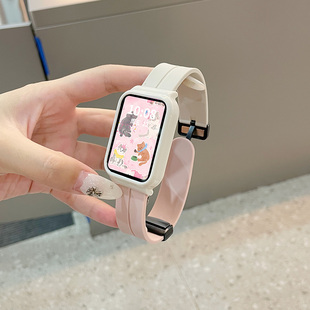 psnld适用小米手环8pro表带硅胶磁吸折叠扣新款 小米7pro智能运动手表带透气舒适NFC通用男女夏天小米9pro表带