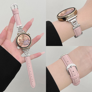 适用华为gt6表带皮质荔枝纹watchgt5手表链gt4女表watch4 荣耀手表女士 5pro运动gt3智能gt2腕带小众秋冬新款