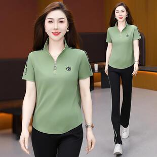年轻妈妈运动套装89955779女季新尚款时服大码冰丝运动薄两件套红