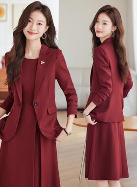 西装外套内搭子连衣裙女职春秋小个短服款西配裙子AL87805业套装