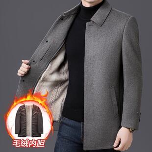 冬季高加端双厚面羊绒大衣11635-PP男款中长中老年爸爸装商务休闲