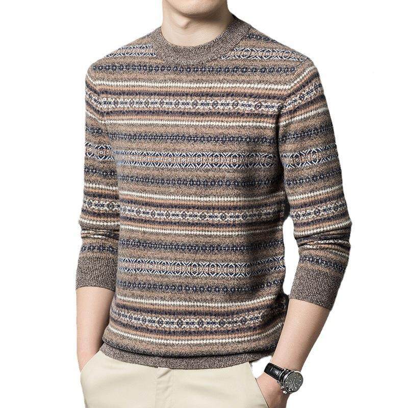 22089-YA冬季新款士毛衣年高档厚款时男尚修中身羊毛绒衫提花圆领,男装,羊绒套衫,淘宝优惠券,粉丝福利购,淘宝优惠卷