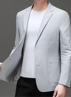 薄单西西99123-PP春秋新款高款端中青年闲休西装纯色男士高级感服