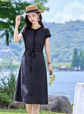 复古波点碎连裙瘦女夏季花新款轻奢高级感小个子ZZI8660Y衣气质显