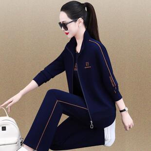 品牌动套女春82477298秋新减龄休闲卫衣大款码宽松跑装步服三运件