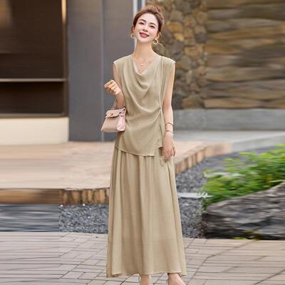 松弛感套装裙子夏感季新款级时尚气质洋高气绝ZYI50J美穿搭两件女